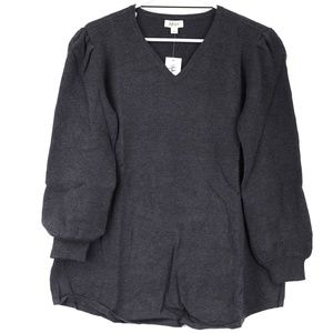 Style & Co. V-Neck Pleated Sleeve Tunic Sweater